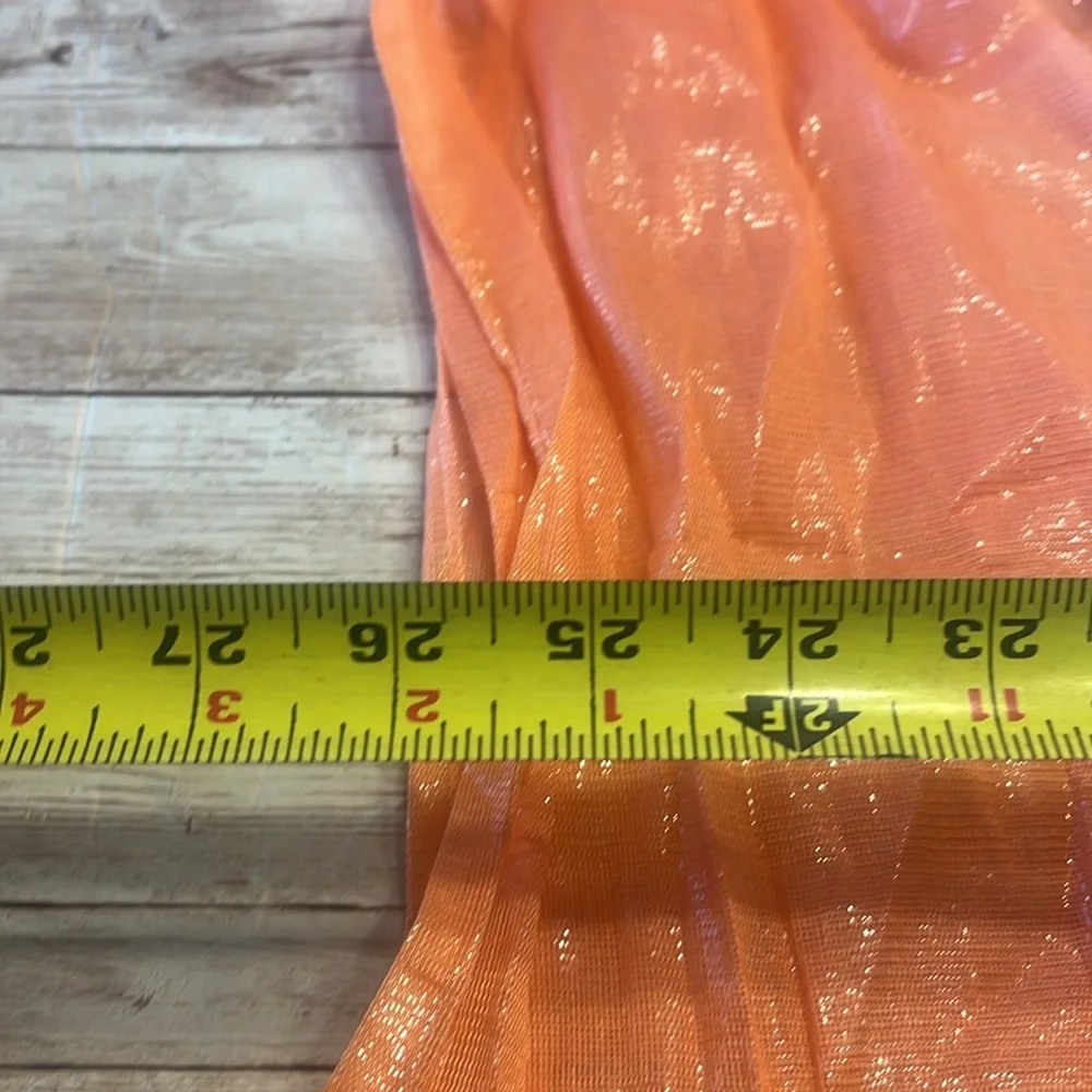 COPY - Calvin Klein Shimmering Orange Tan Cream Scarf with gold thread